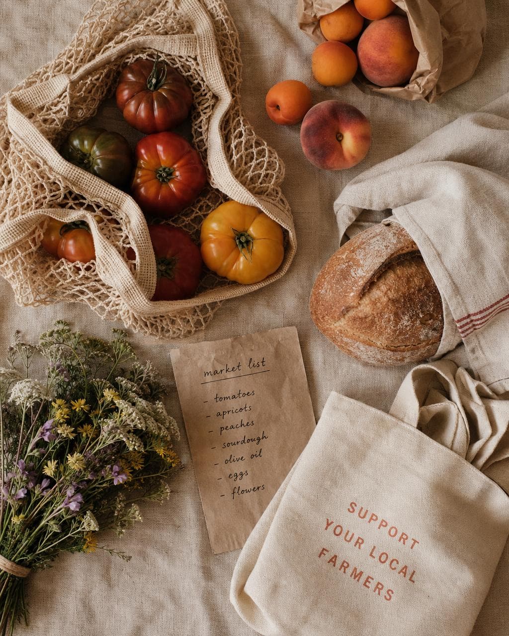 Farmers market editorial moodboard