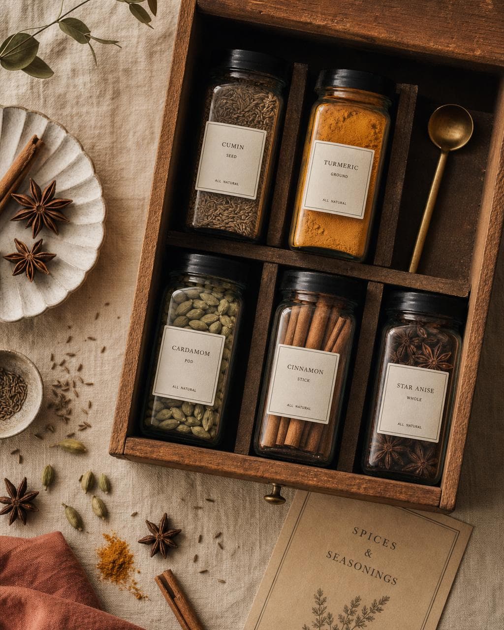 Spice drawer editorial moodboard