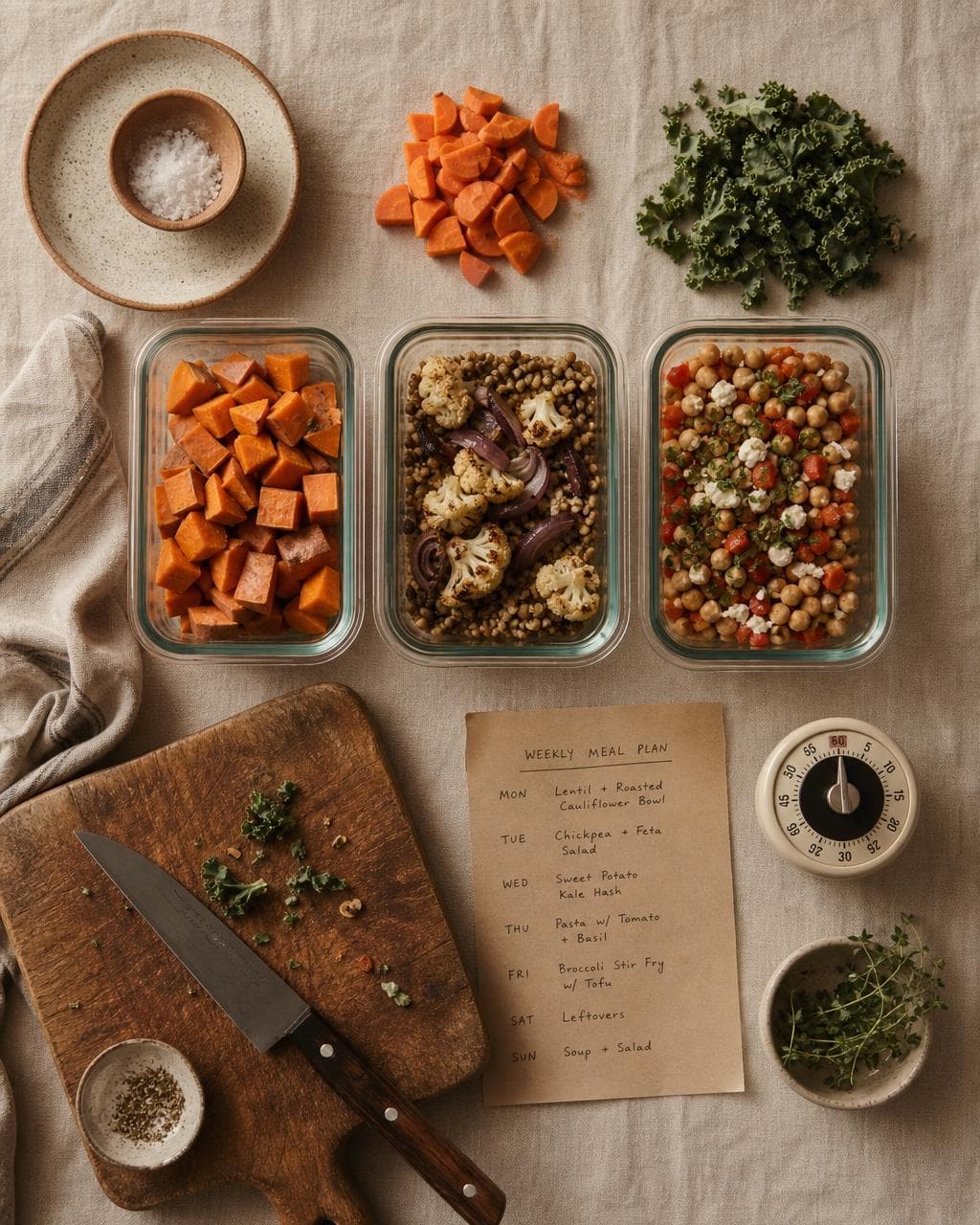 Meal prep editorial moodboard