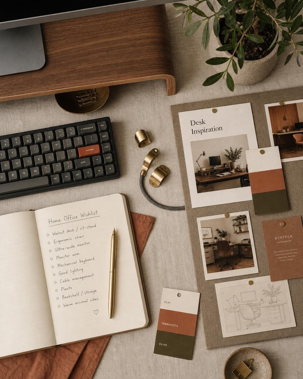 Home office editorial moodboard