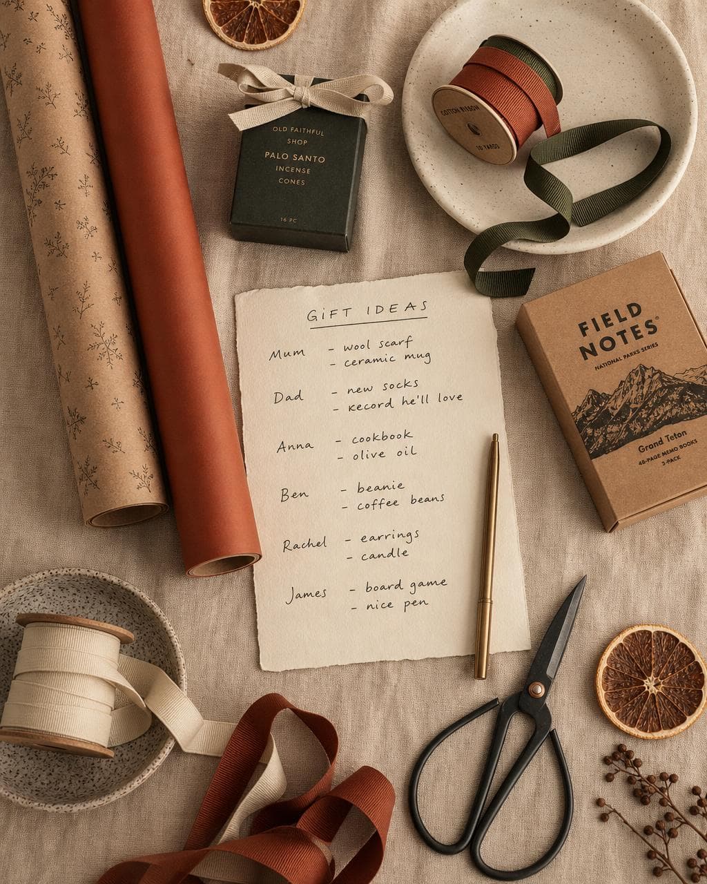 Gift hunting editorial moodboard