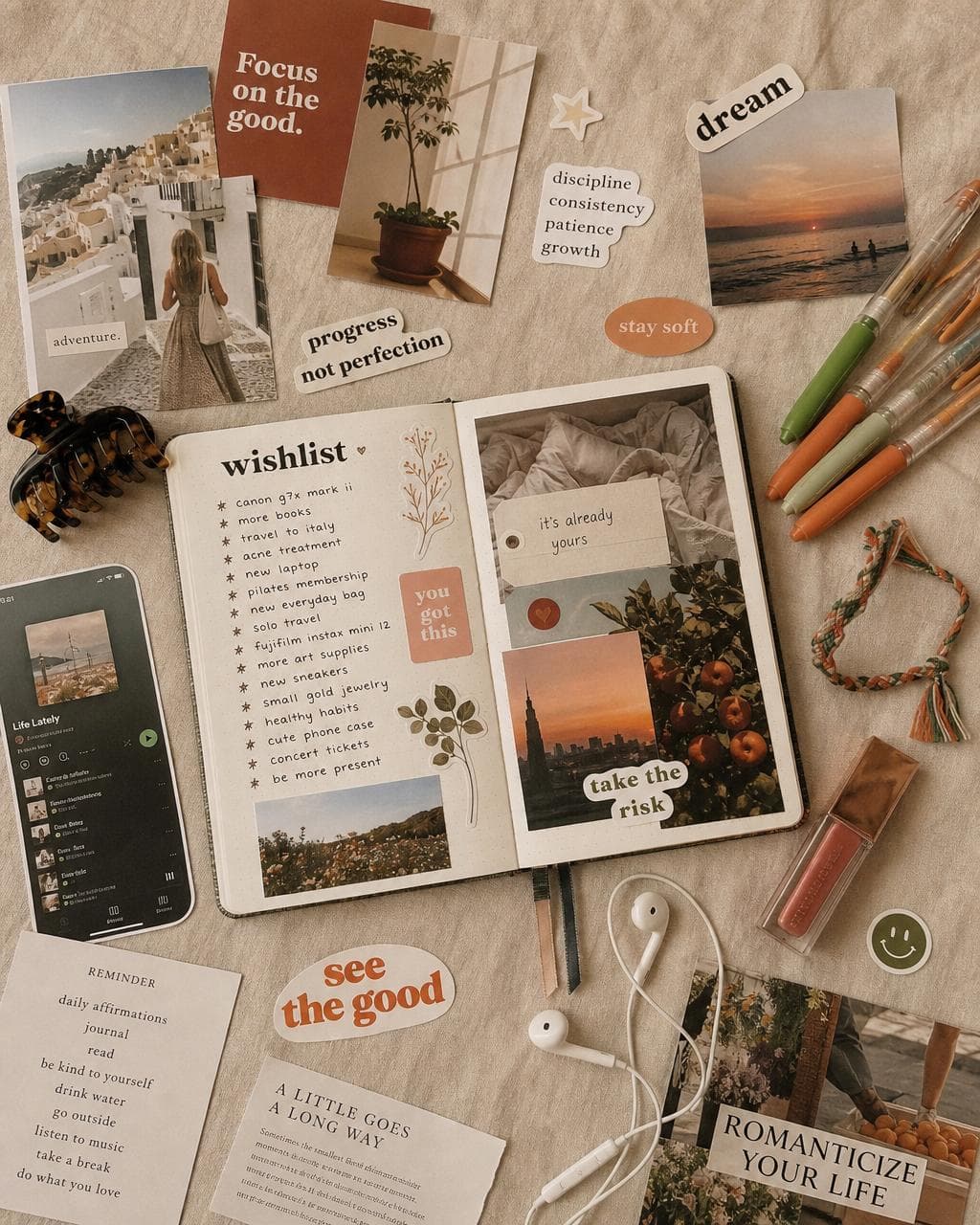 Teen wishlist editorial moodboard