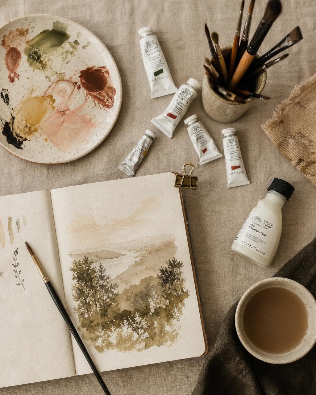 Art supplies editorial moodboard